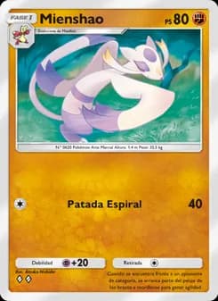 Mienshao card in Spanish