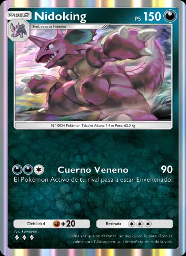 Nidoking card in Spanish