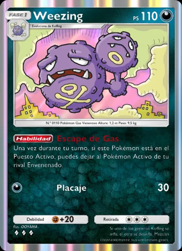 Weezing card in Spanish
