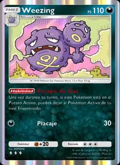 Weezing card in Spanish