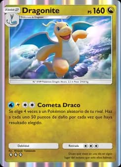 Dragonite card in Spanish