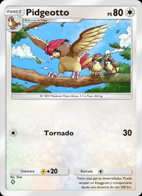Pidgeotto card in Spanish