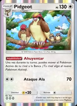 Pidgeot card in Spanish