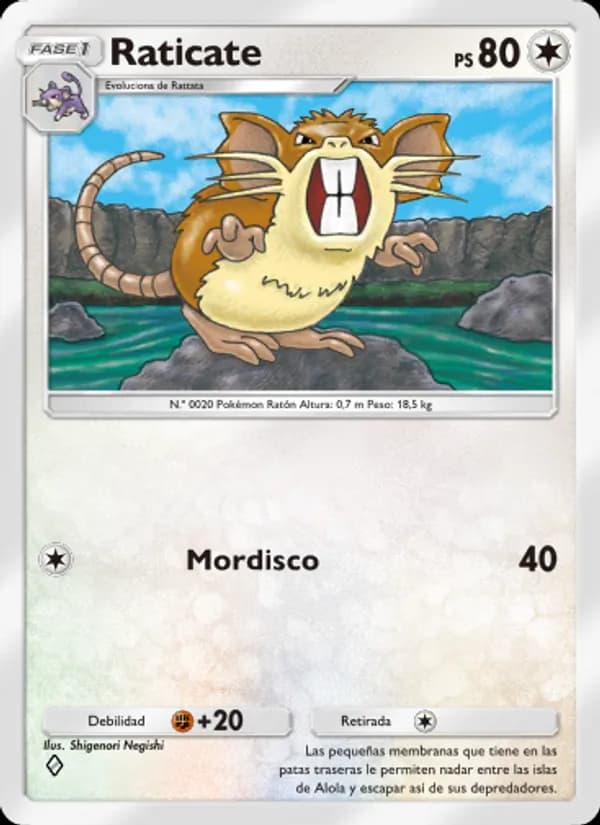 Raticate card in Spanish