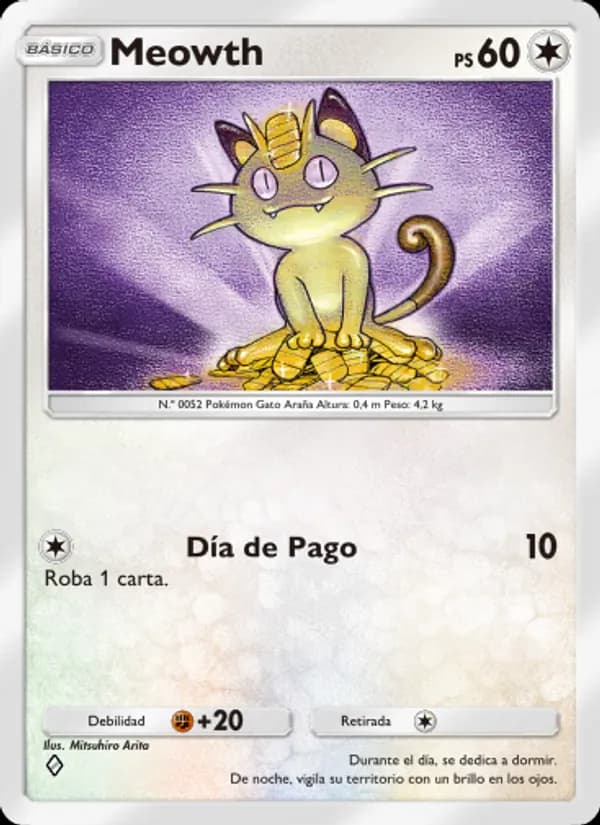 Meowth card in Spanish