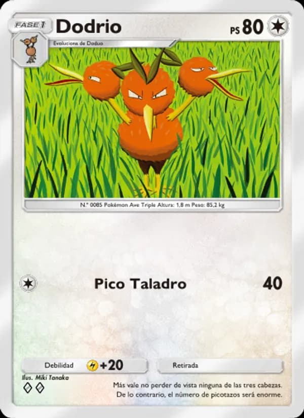 Dodrio card in Spanish
