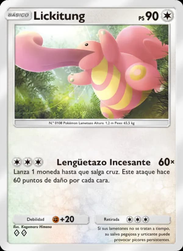 Lickitung card in Spanish