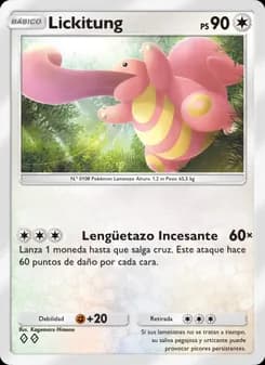 Lickitung card in Spanish