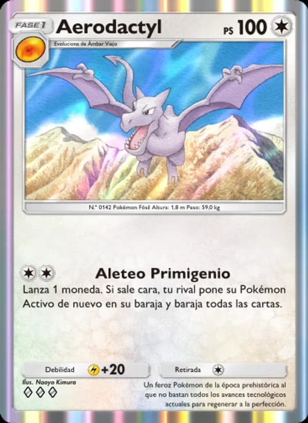Aerodactyl card in Spanish