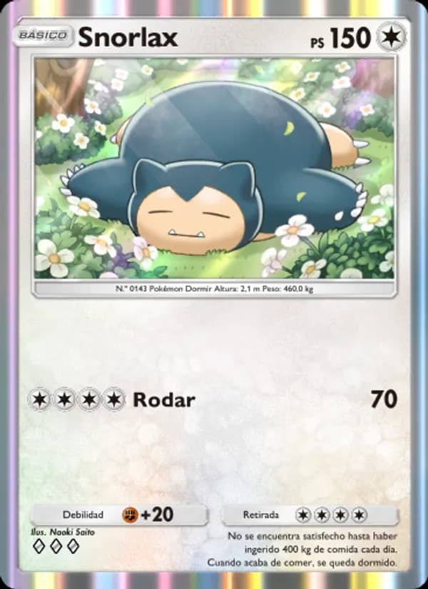 Snorlax card in Spanish