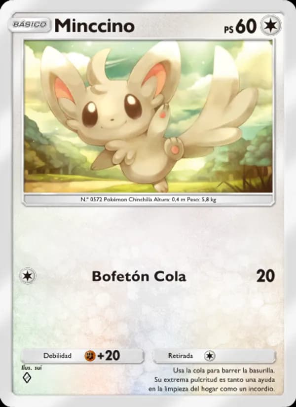 Minccino card in Spanish