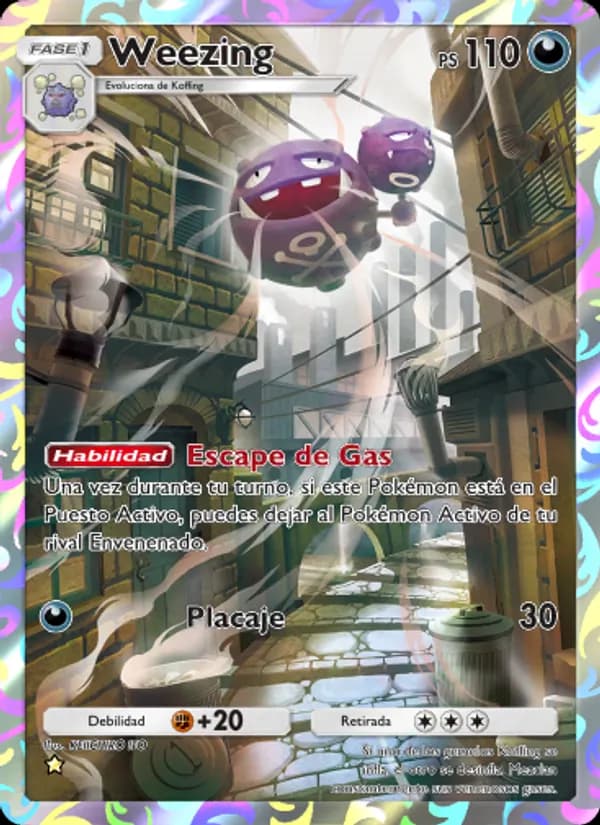 Weezing card in Spanish