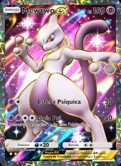 Mewtwo ex card in Spanish