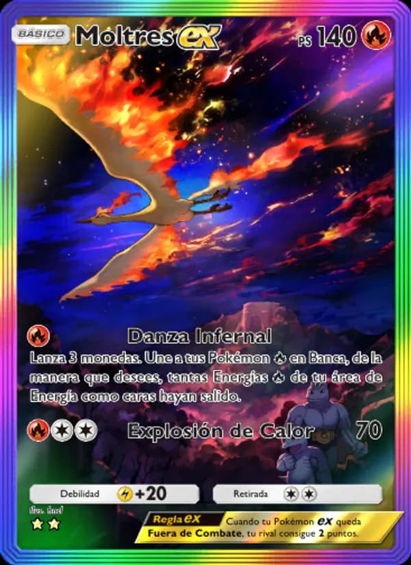 Moltres ex card in Spanish