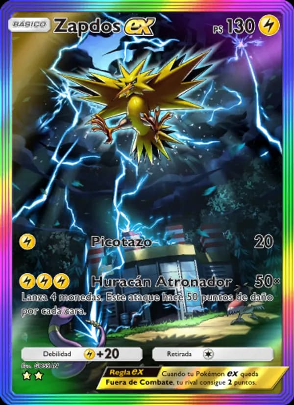 Zapdos ex card in Spanish