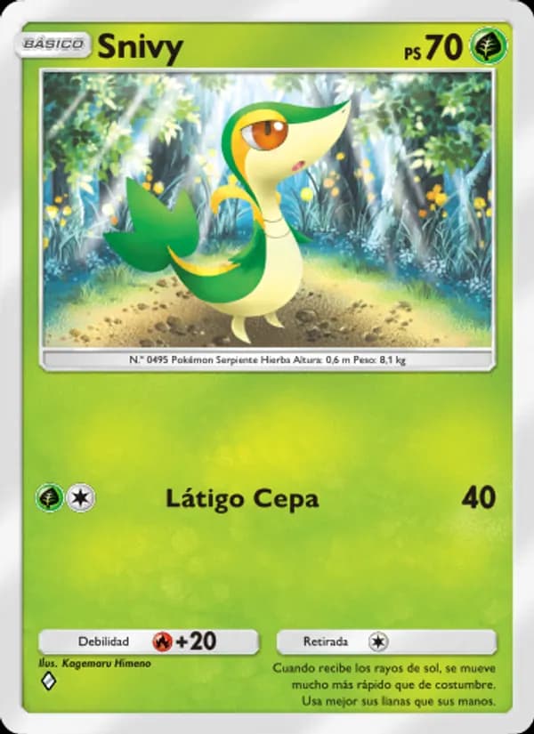 Snivy card in Spanish
