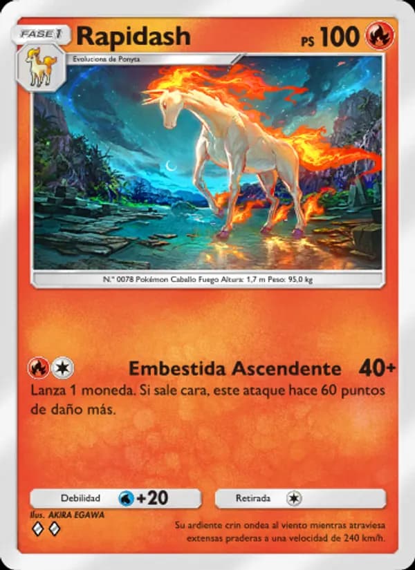 Rapidash card in Spanish