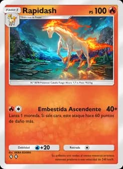 Rapidash card in Spanish