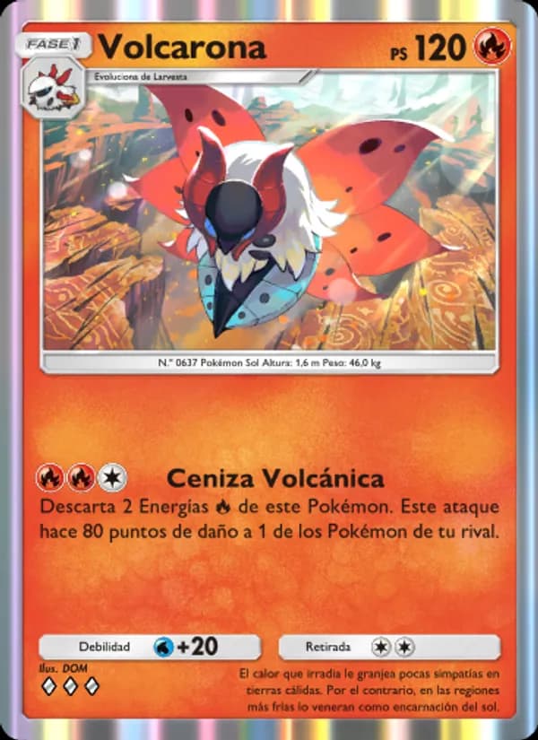 Volcarona card in Spanish