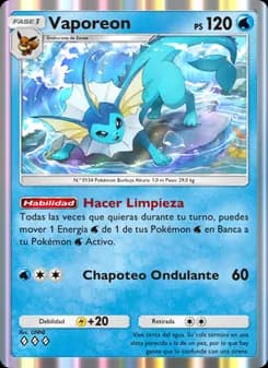 Vaporeon card in Spanish