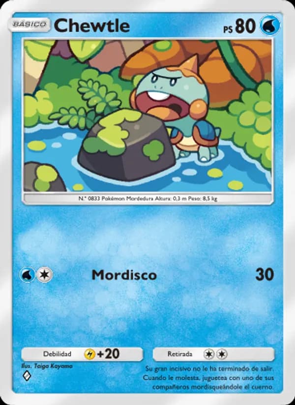 Chewtle card in Spanish