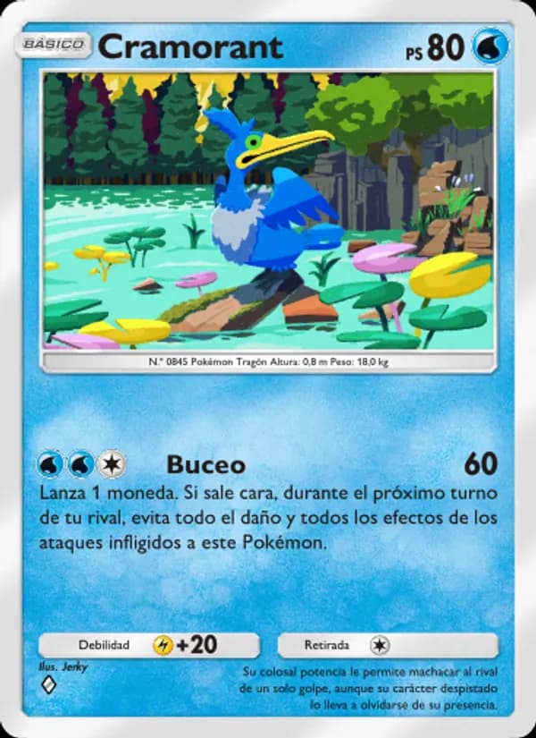 Cramorant card in Spanish