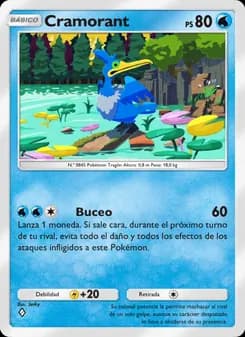 Cramorant card in Spanish
