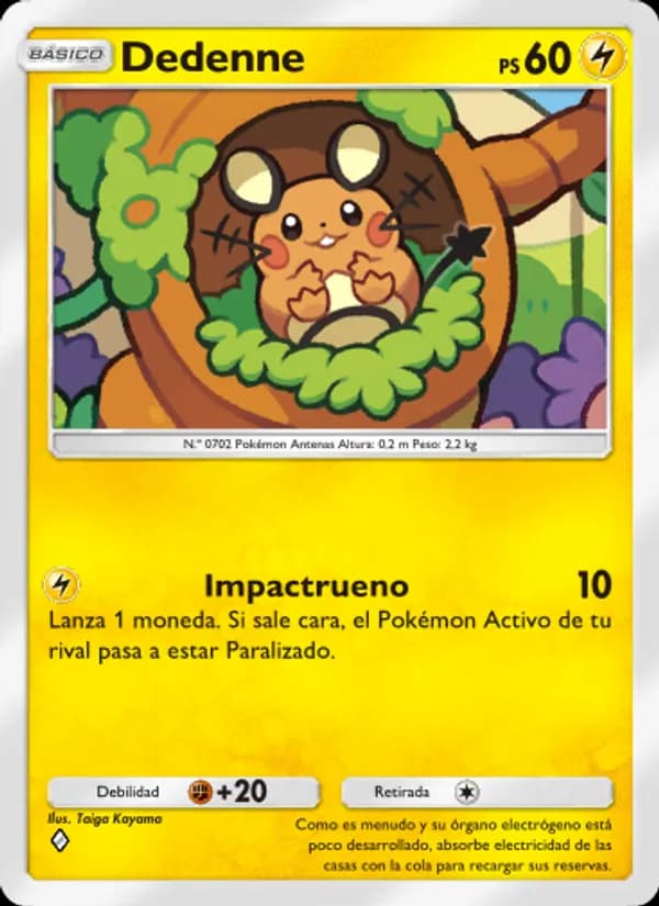 Dedenne card in Spanish