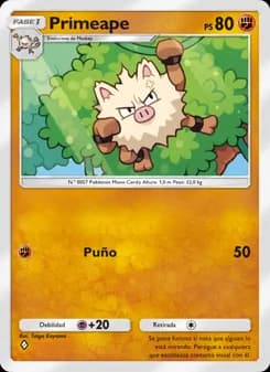 Primeape card in Spanish