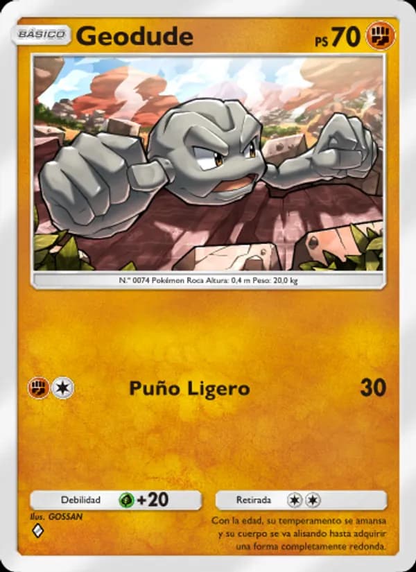 Geodude card in Spanish