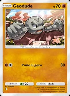 Geodude card in Spanish