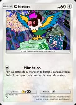 Chatot card in Spanish