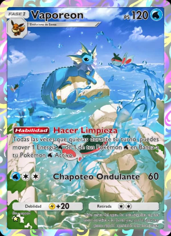 Vaporeon card in Spanish