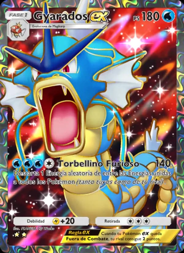 Gyarados ex card in Spanish