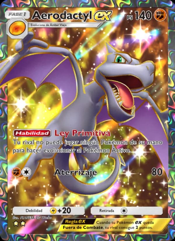 Aerodactyl ex card in Spanish