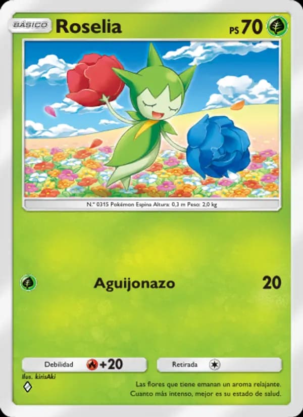 Roselia card in Spanish