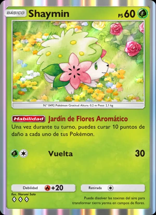 Shaymin card in Spanish
