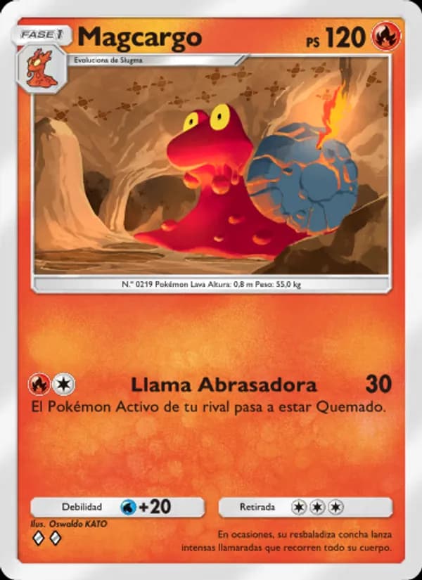 Magcargo card in Spanish