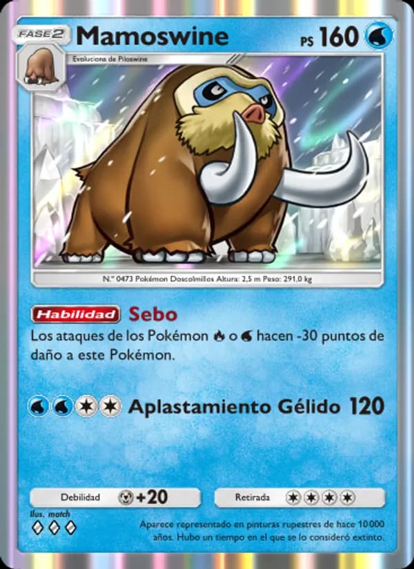 Mamoswine card in Spanish