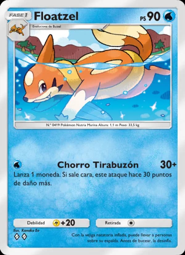 Floatzel card in Spanish