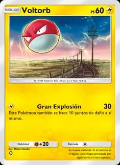 Voltorb card in Spanish