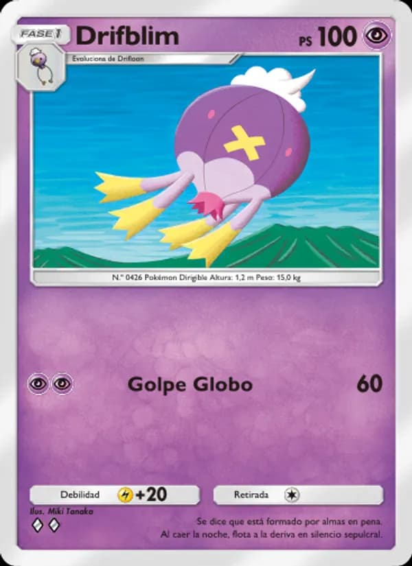 Drifblim card in Spanish