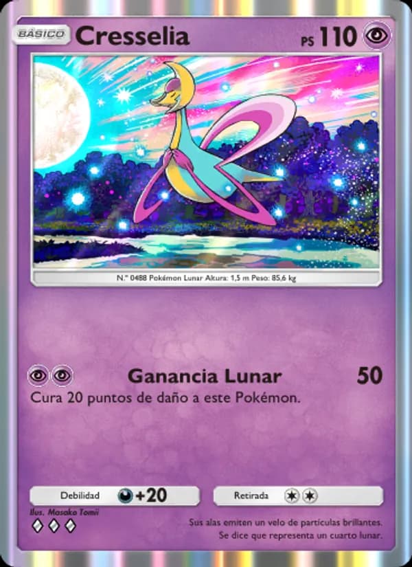 Cresselia card in Spanish