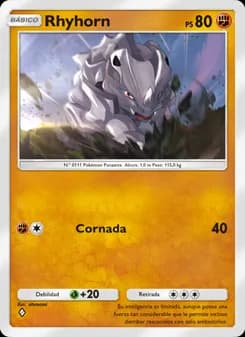 Rhyhorn card in Spanish