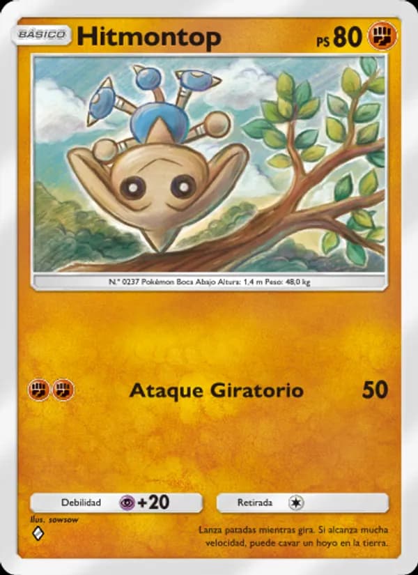 Hitmontop card in Spanish