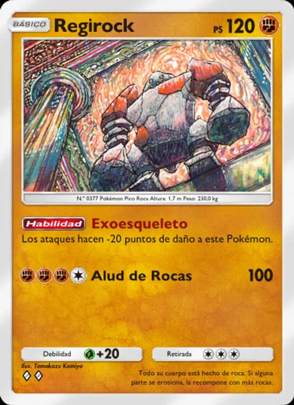 Regirock card in Spanish