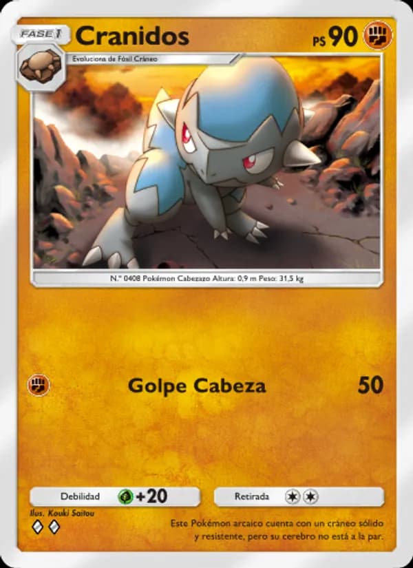 Cranidos card in Spanish