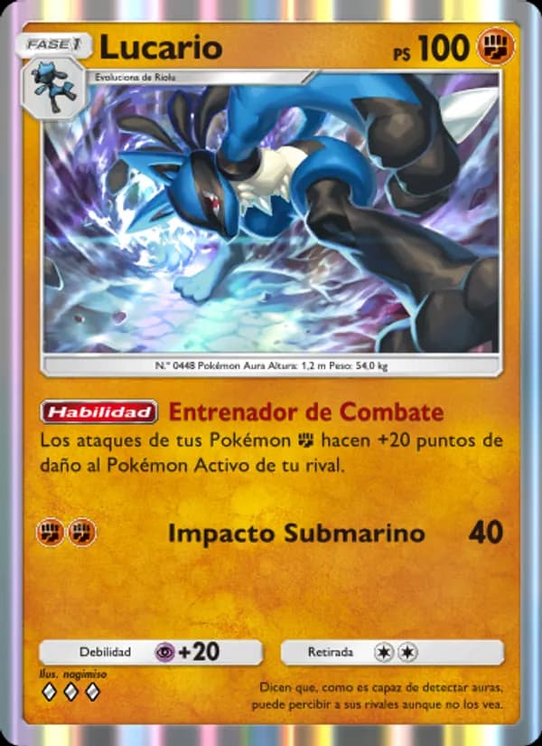 Lucario card in Spanish