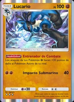 Lucario card in Spanish