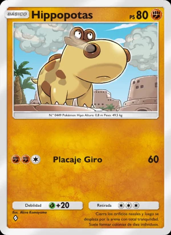 Hippopotas card in Spanish